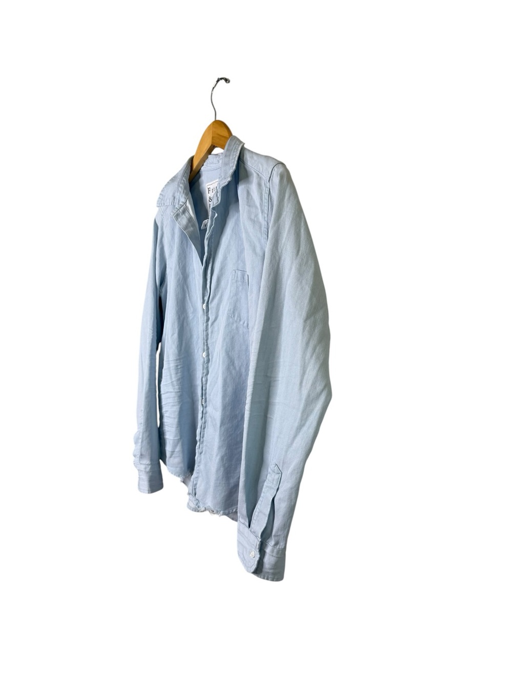 Frank & Eileen Barry 100% Cotton Light Blue Button Down Shirt Lightweight Breezy - Picture 2 of 7
